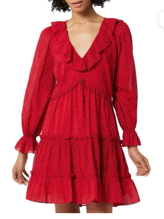 Joie Dresses & Skirts - JOIE ADANSON MINI COTTON DRESS IN TRUE RED PLUM PERFECT Sz 4 NWT